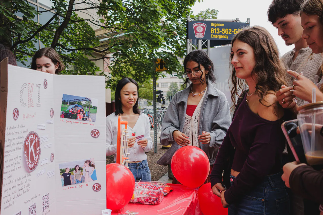 Students stopped at the Circle K table on the University of Ottawa campus